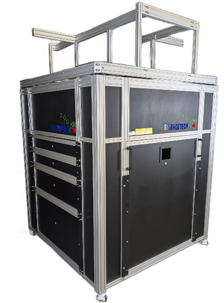 (HFSS-DFSTAND-4A) High Flux Solar Simulator Downward Facing Stand, 4 Radiative Modules, Height Adjustable