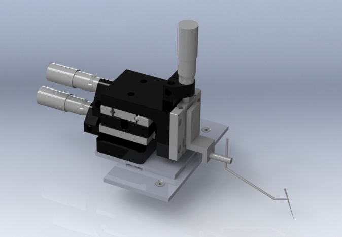 (SCP-MP-T) Micrometer-Adjustable Micropositioning Probe with Magnetic Base (0.5" Travel) w/ Tungsten Needle-Tip Probe